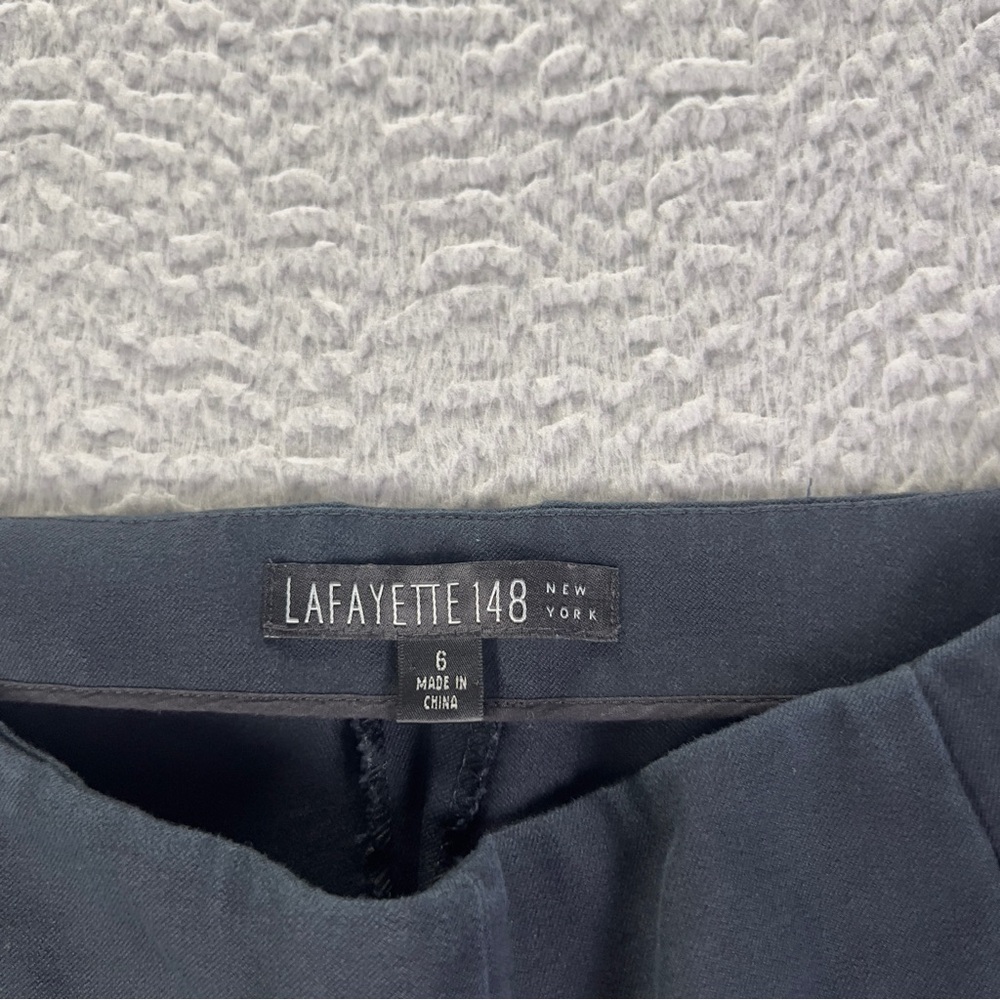 Lafayette 148 New York Pants Womens 6 Black Cropped Straight Leg Preppy Casual - Picture 8 of 11
